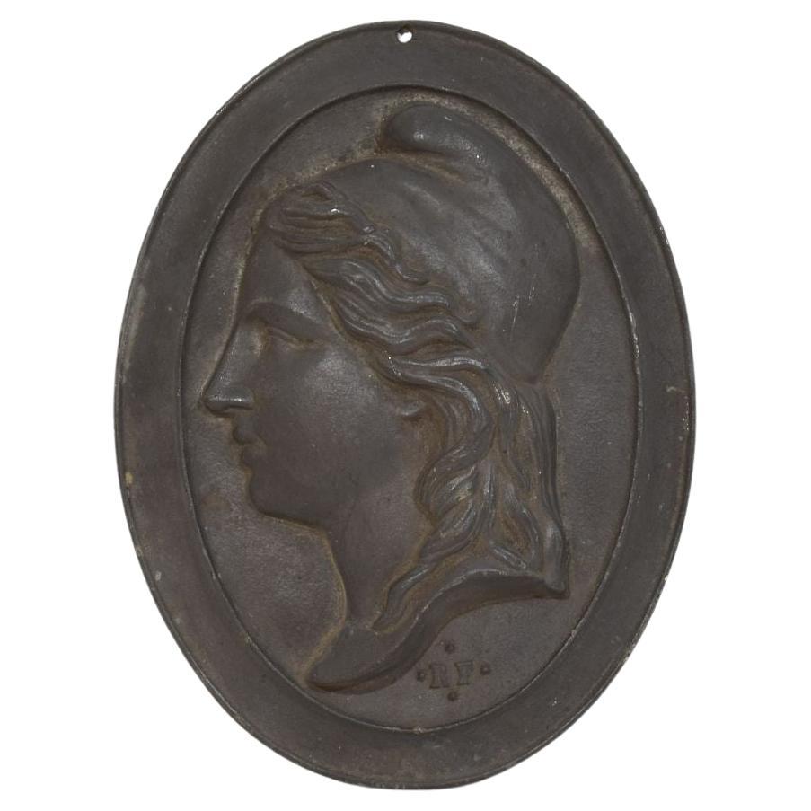 French 19th century Cast Metal Plaque Depicting Marianne