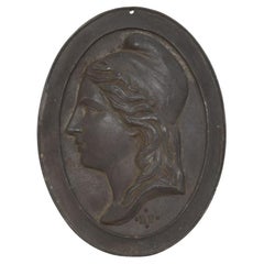 French 19th century Cast Metal Plaque Depicting Marianne
