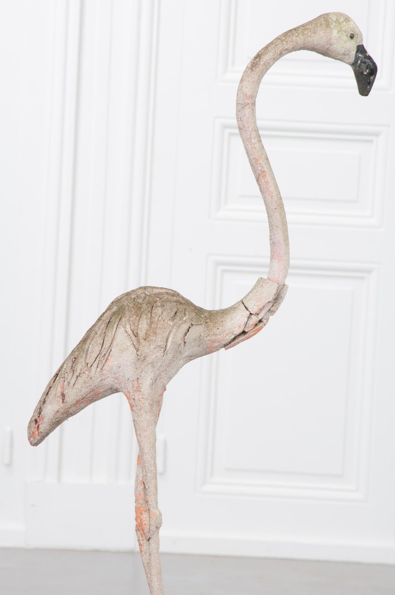 Other French 19th Century Cast Stone Flamingo