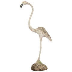 Antique French 19th Century Cast Stone Flamingo
