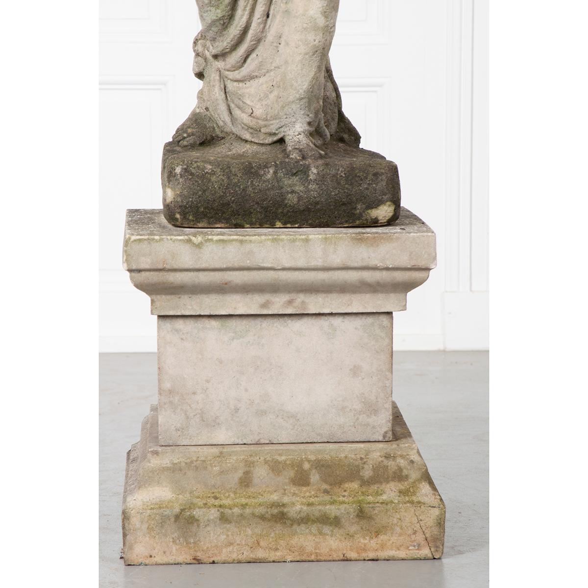 Other French 19th Century Cast Stone Statue on Pedestal