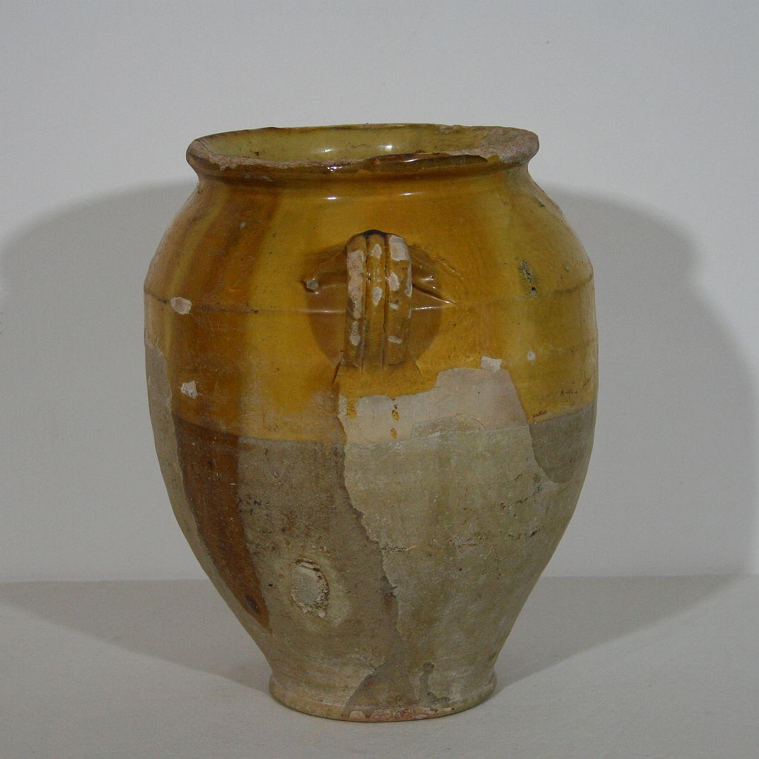 French, 19th Century Ceramic Glazed Confit Jar In Fair Condition In Buisson, FR