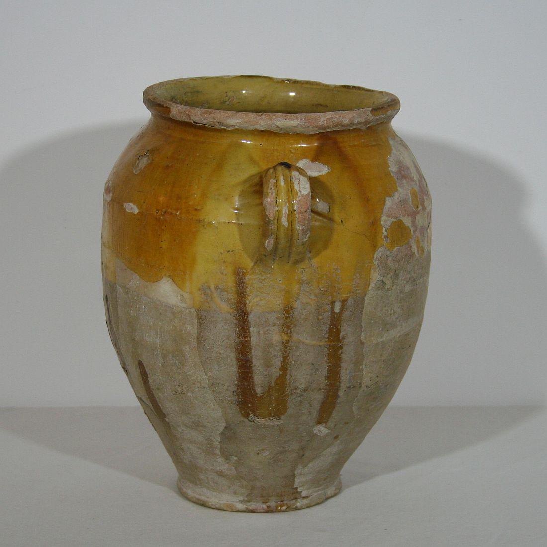 Terracotta French, 19th Century Ceramic Glazed Confit Jar