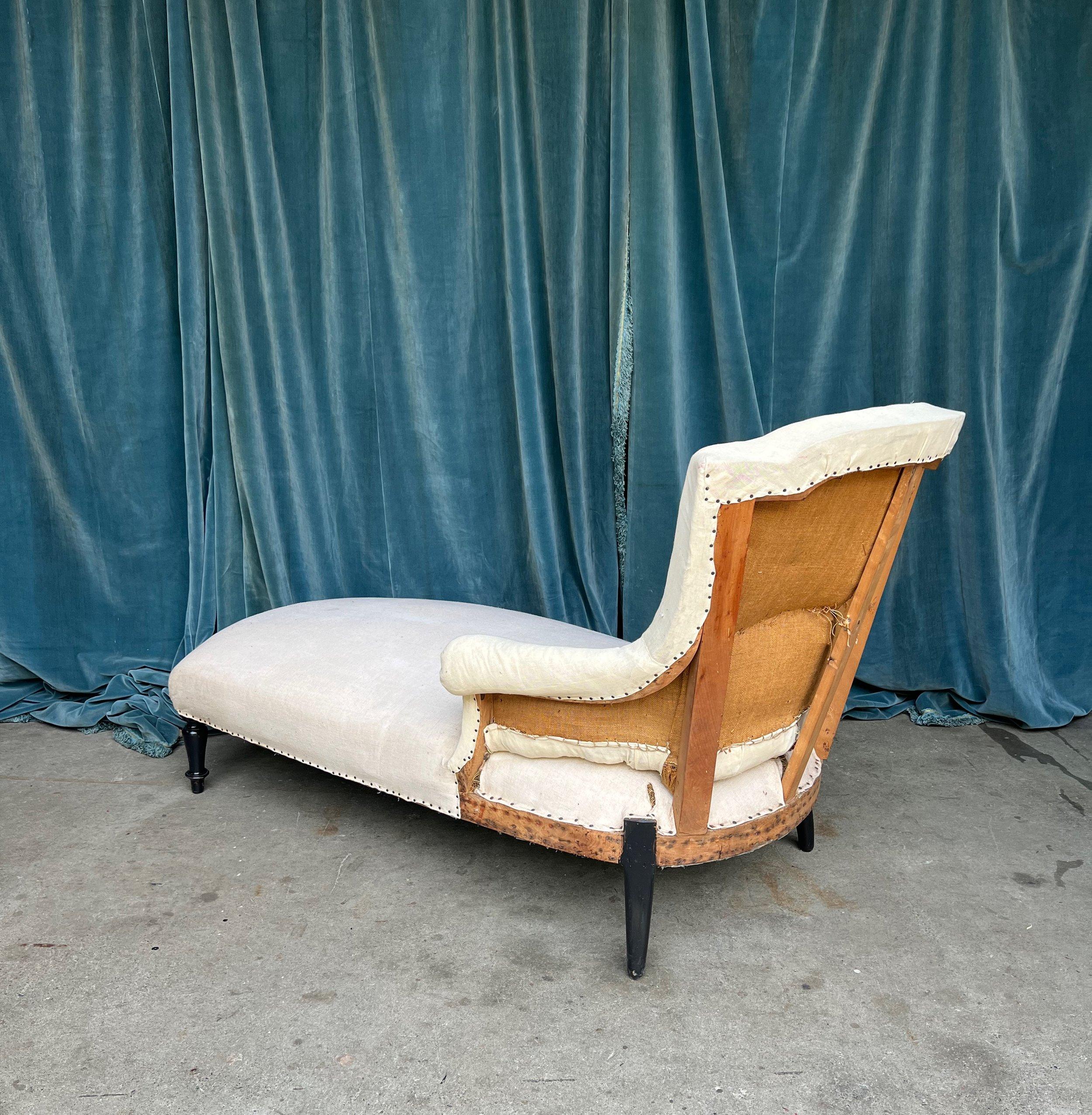 Französische Chaise aus Muslin aus dem 19. Jahrhundert im Angebot 5