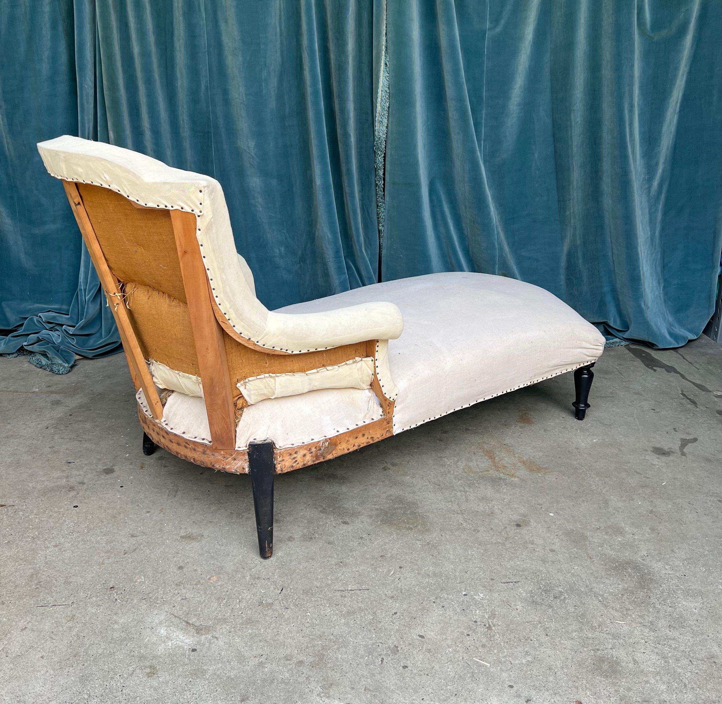 Französische Chaise aus Muslin aus dem 19. Jahrhundert im Angebot 2