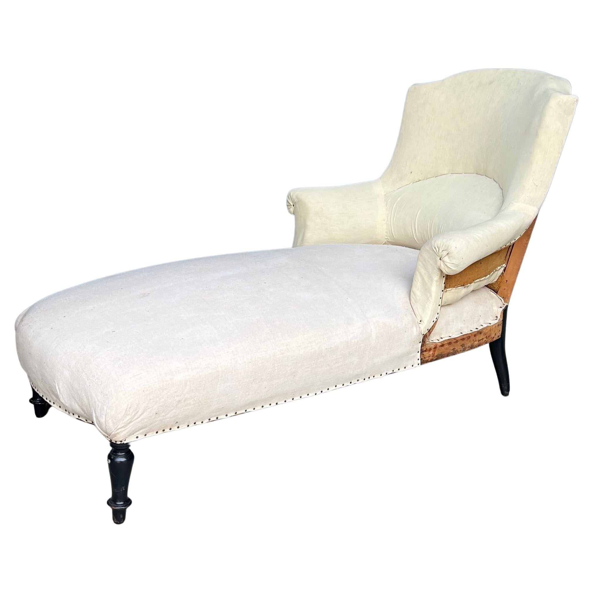 Französische Chaise aus Muslin aus dem 19. Jahrhundert