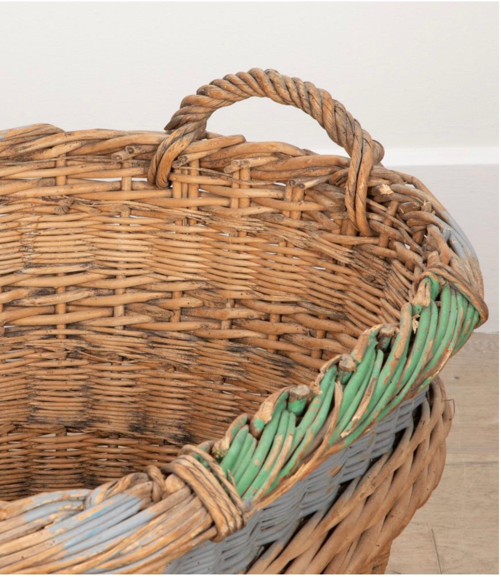 Wicker French 19th Century Champagne Basket