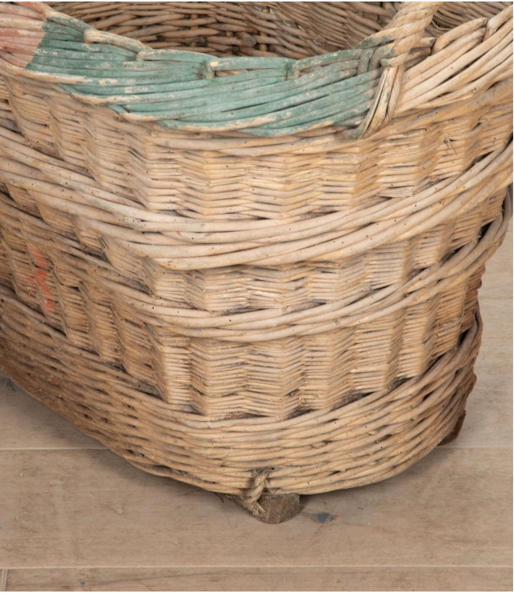 Wicker French 19th Century Champagne Basket