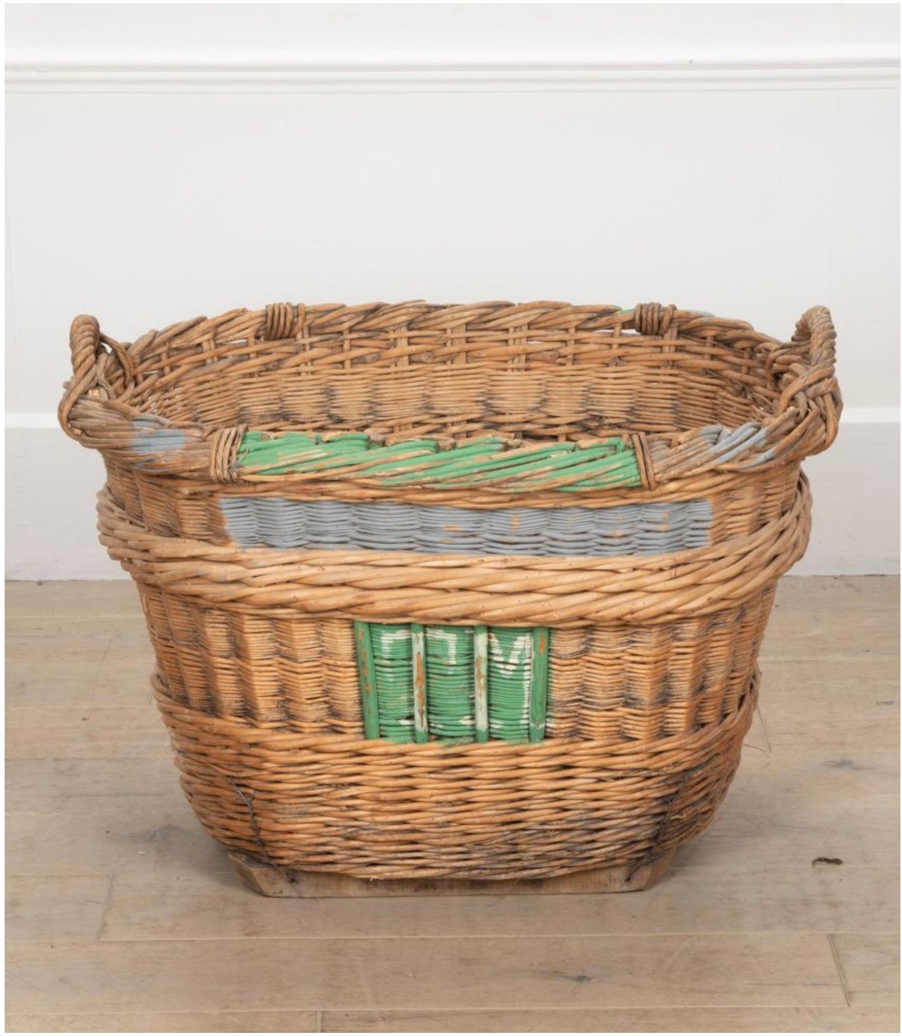 French 19th Century Champagne Basket 4