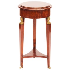 French 19th Century Charles X Guéridon Table in Mahogany and Botswana Agate