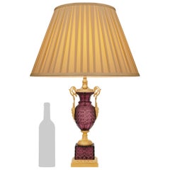 French 19th century Charles X Period Crystal and Ormolu lamp