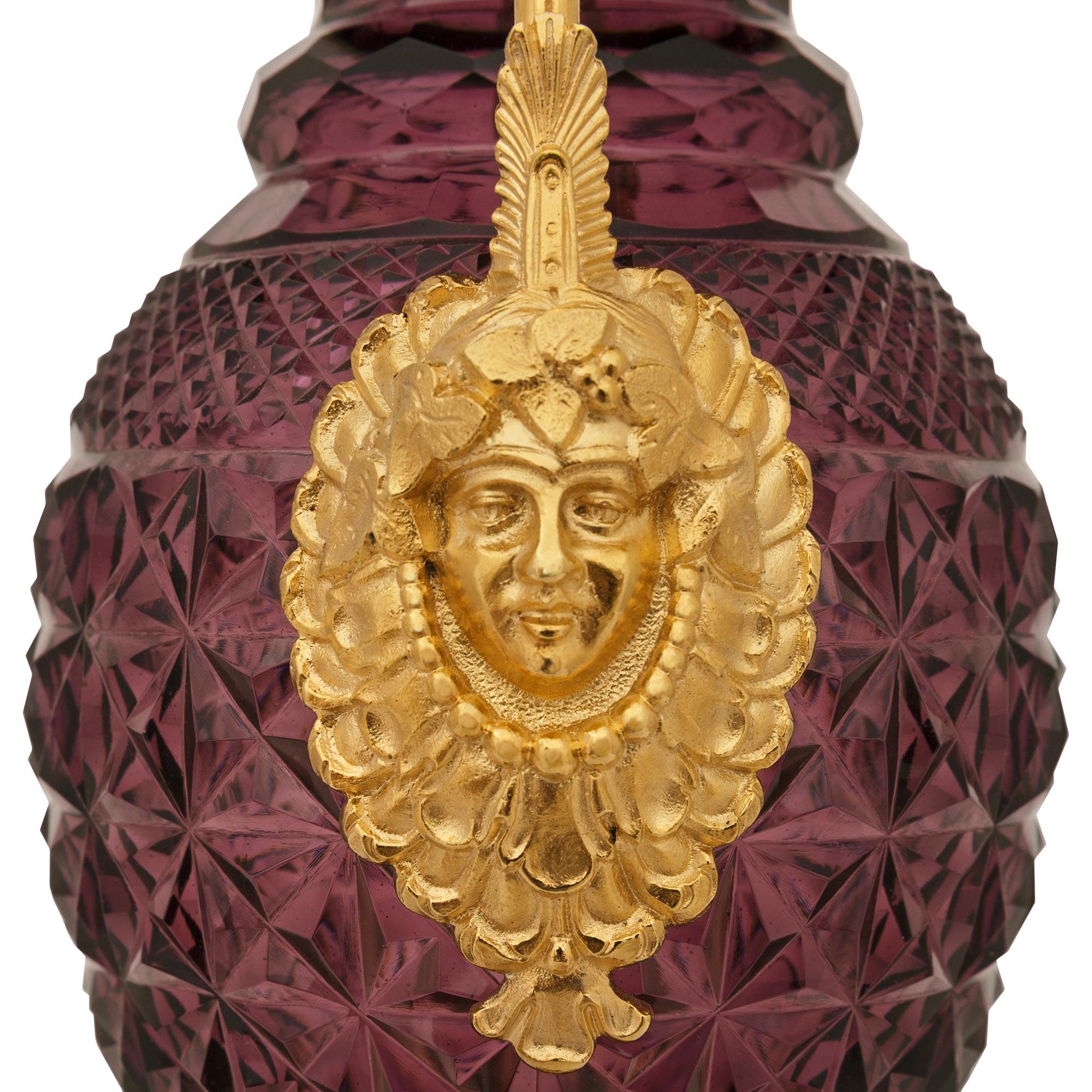 Lampada francese del XIX secolo del periodo Charles X in cristallo e ormeggio in vendita 1