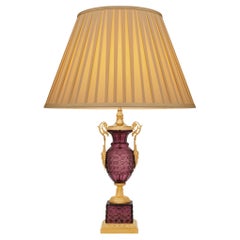 French 19th century Charles X Period Crystal and Ormolu lamp