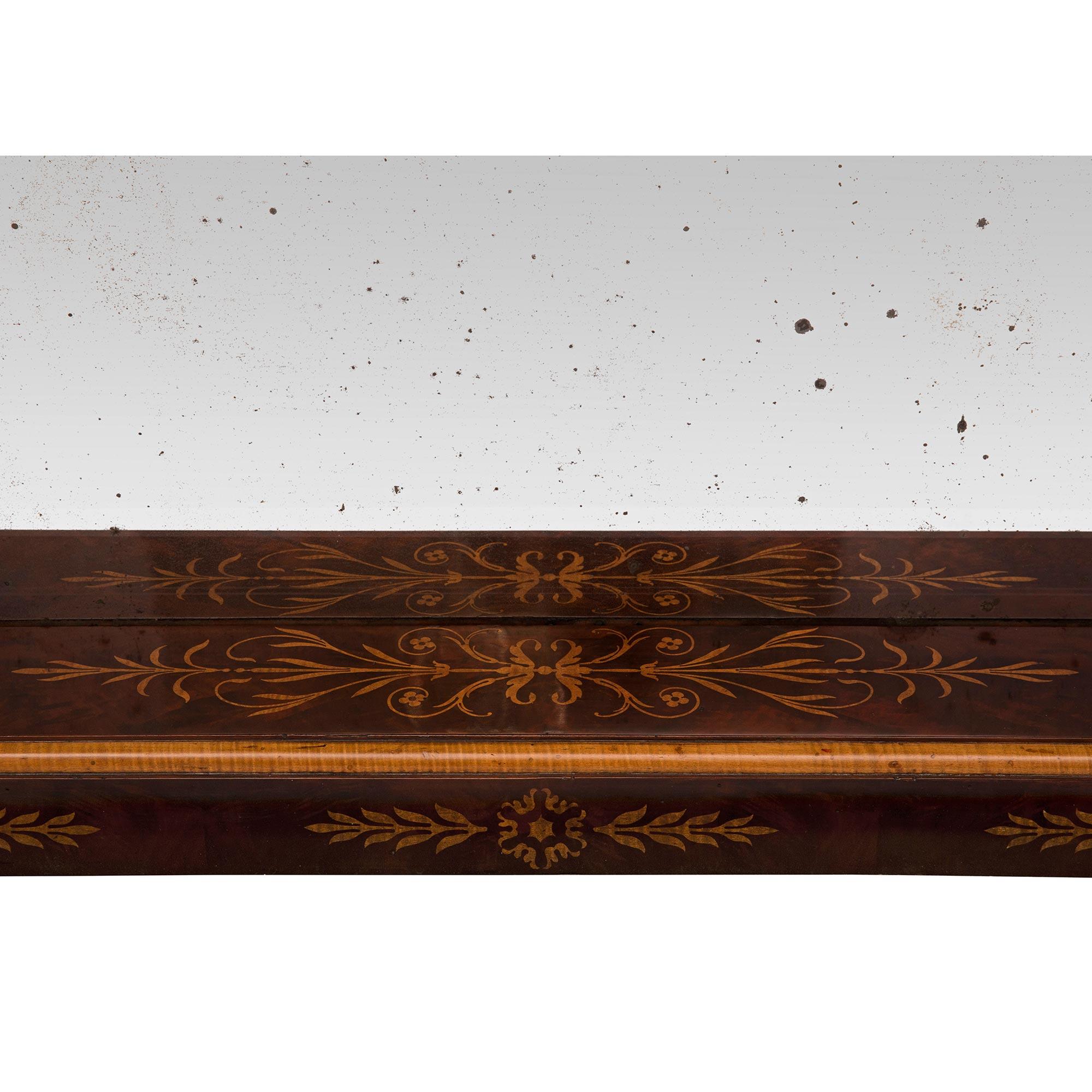 French 19th Century Charles X Period Flamed Mahogany Freestanding Console For Sale 3