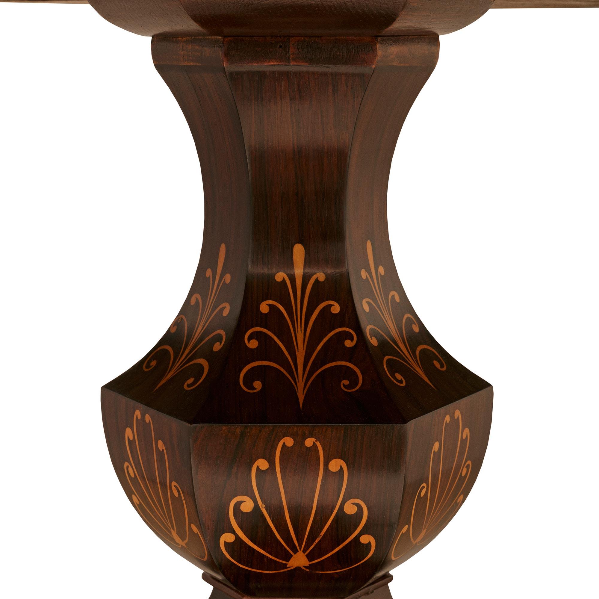 French 19th century Charles X Period Mahogany, Rosewood and Maple center table For Sale 2
