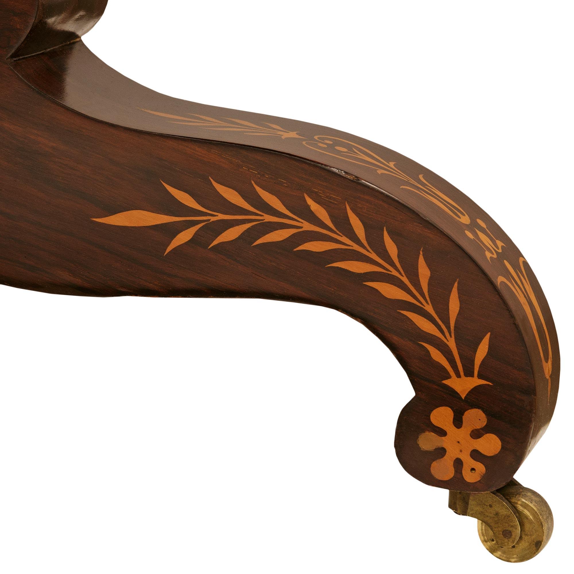 French 19th century Charles X Period Mahogany, Rosewood and Maple center table For Sale 4