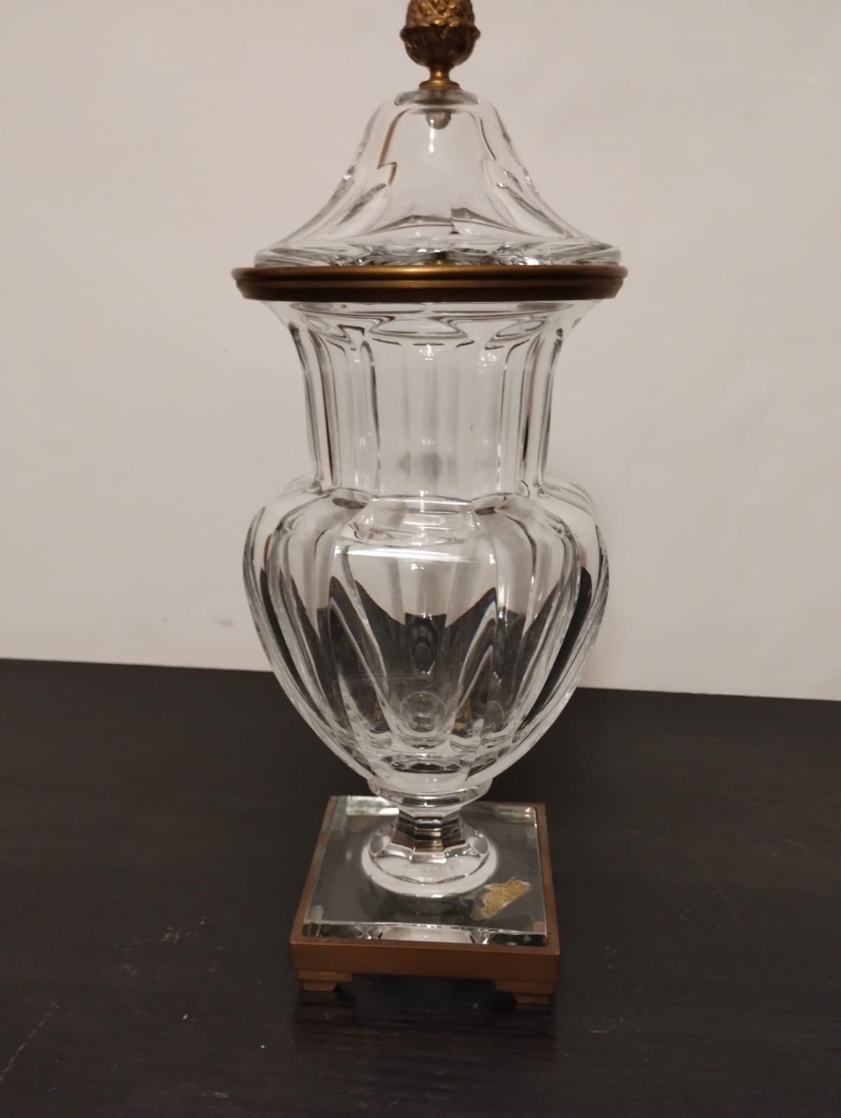 Urna francese del XIX secolo Charles X st. in cristallo e ormolatura Baccarat in vendita 7