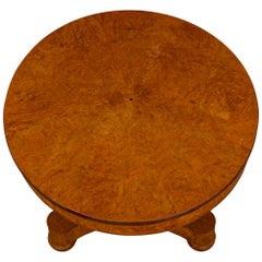 French 19th Century Charles X St. Burl Walnut Center Table