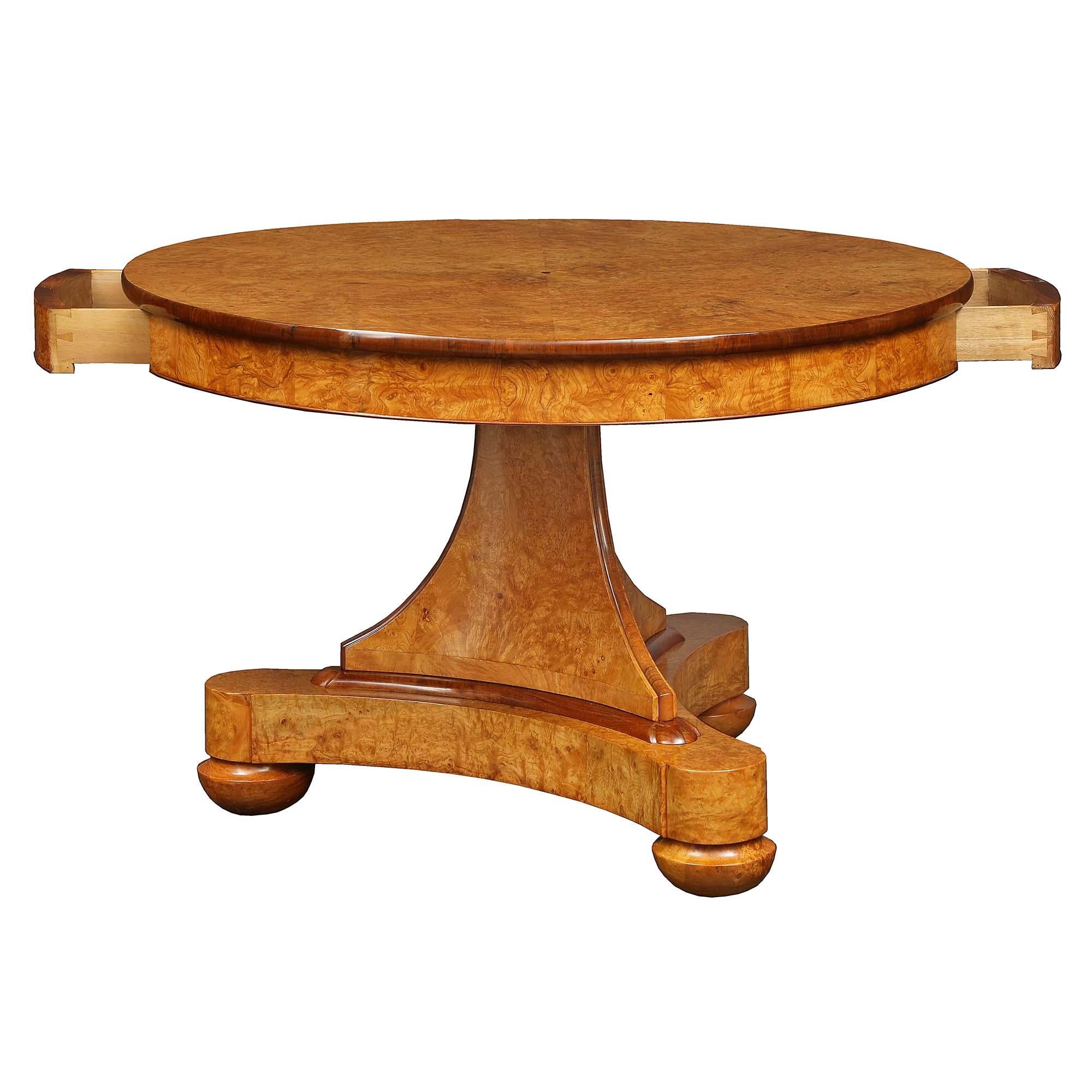 French 19th Century Charles X St. Burl Walnut Center Table 2