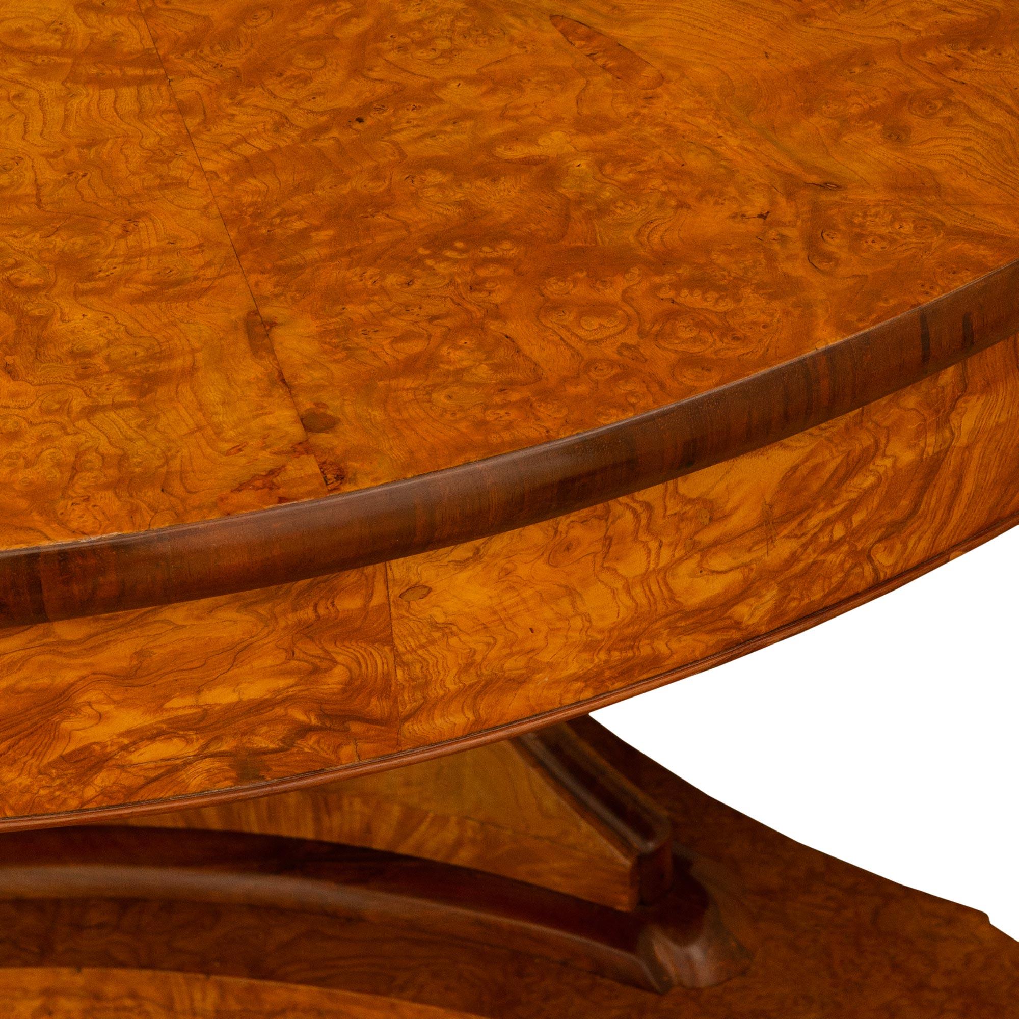 French 19th Century Charles X St. Burl Walnut Center Table For Sale 2