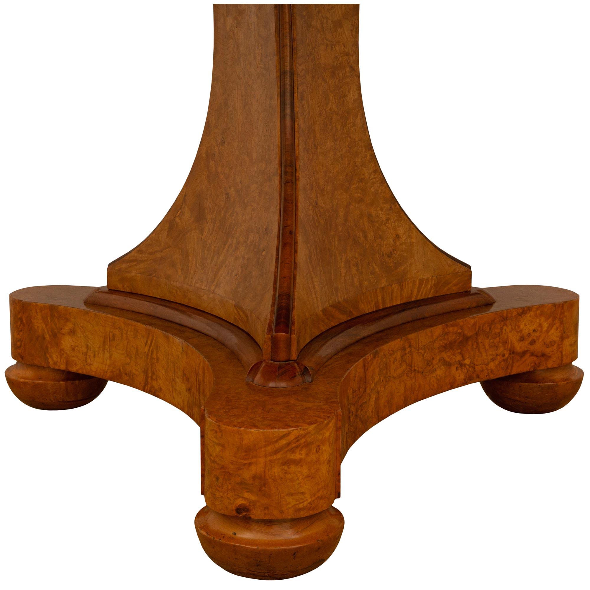 French 19th Century Charles X St. Burl Walnut Center Table For Sale 4