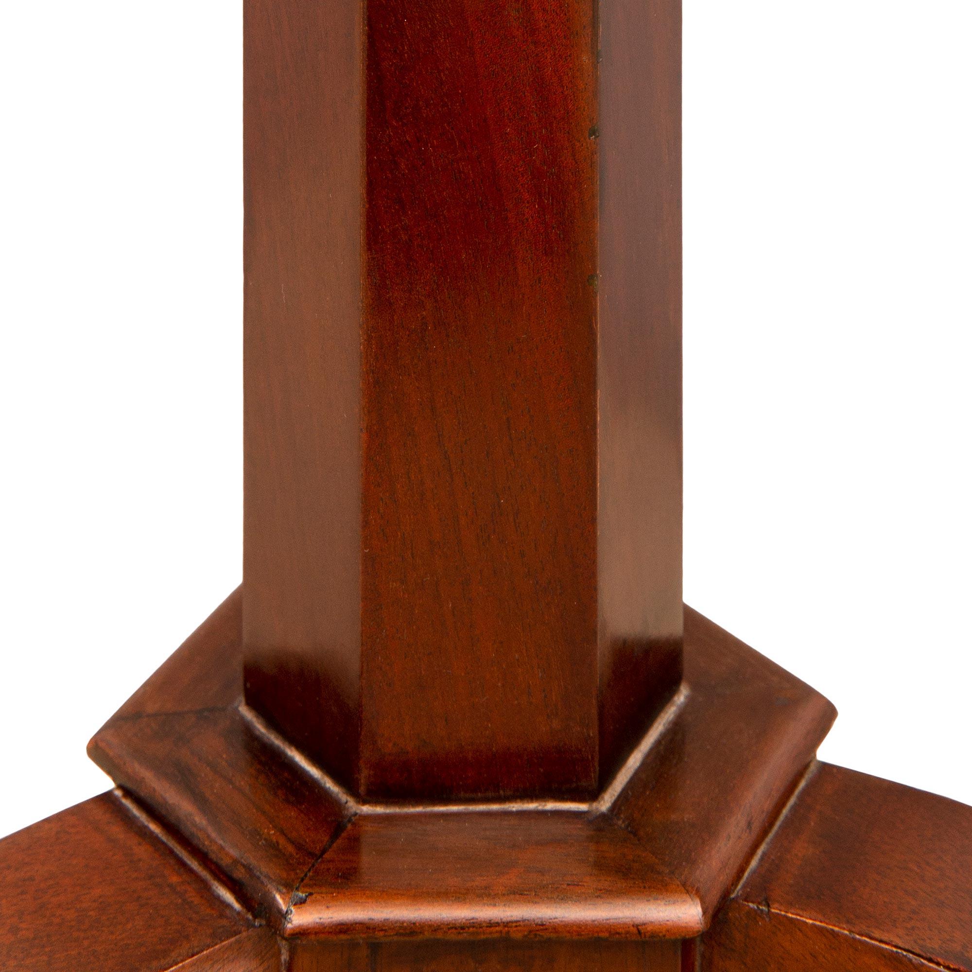 French 19th Century Charles X St. Mahogany and Tulipwood Tilt Top Side Table For Sale 5