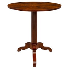 French 19th Century Charles X St. Mahogany and Tulipwood Tilt Top Side Table