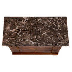 French 19th Century Charles X St. Oak and Marble Commode de Maitrise