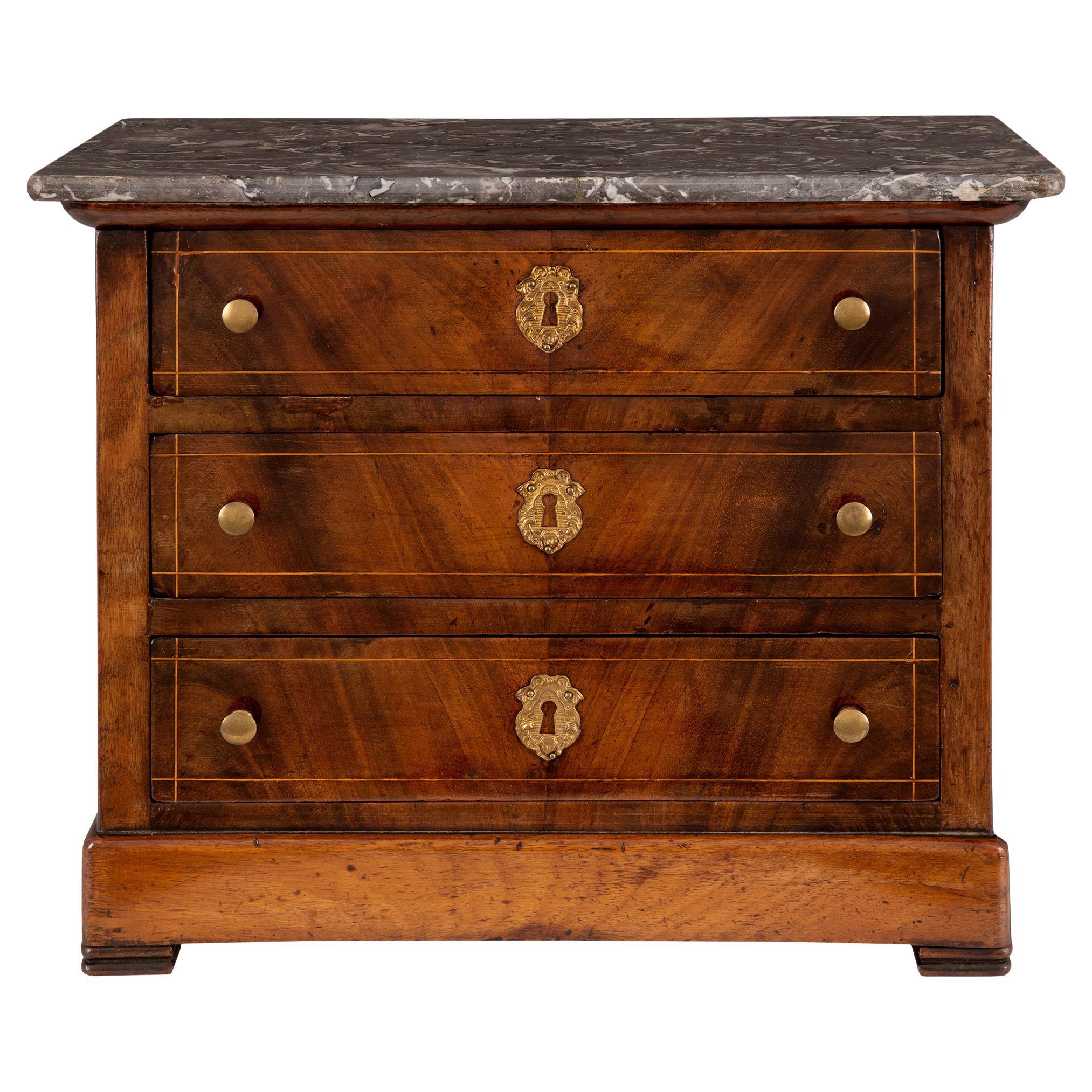 French 19th Century Charles X St. Oak and Marble Commode de Maitrise