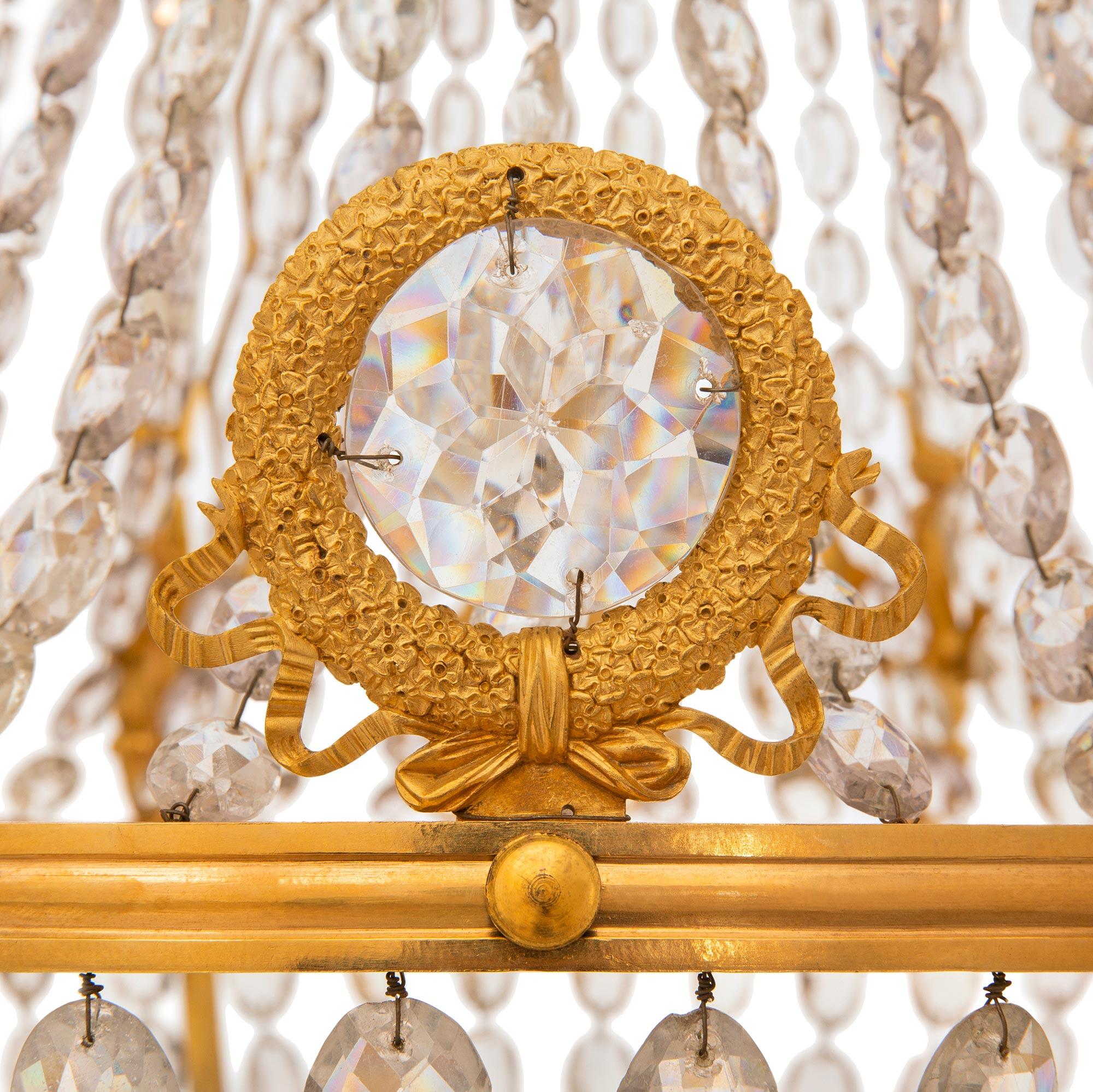 French 19th century Charles X st. Ormolu and Crystal chandelier For Sale 1