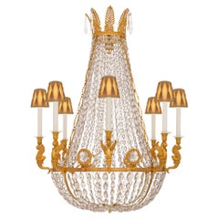 French 19th century Charles X st. Ormolu and Crystal chandelier