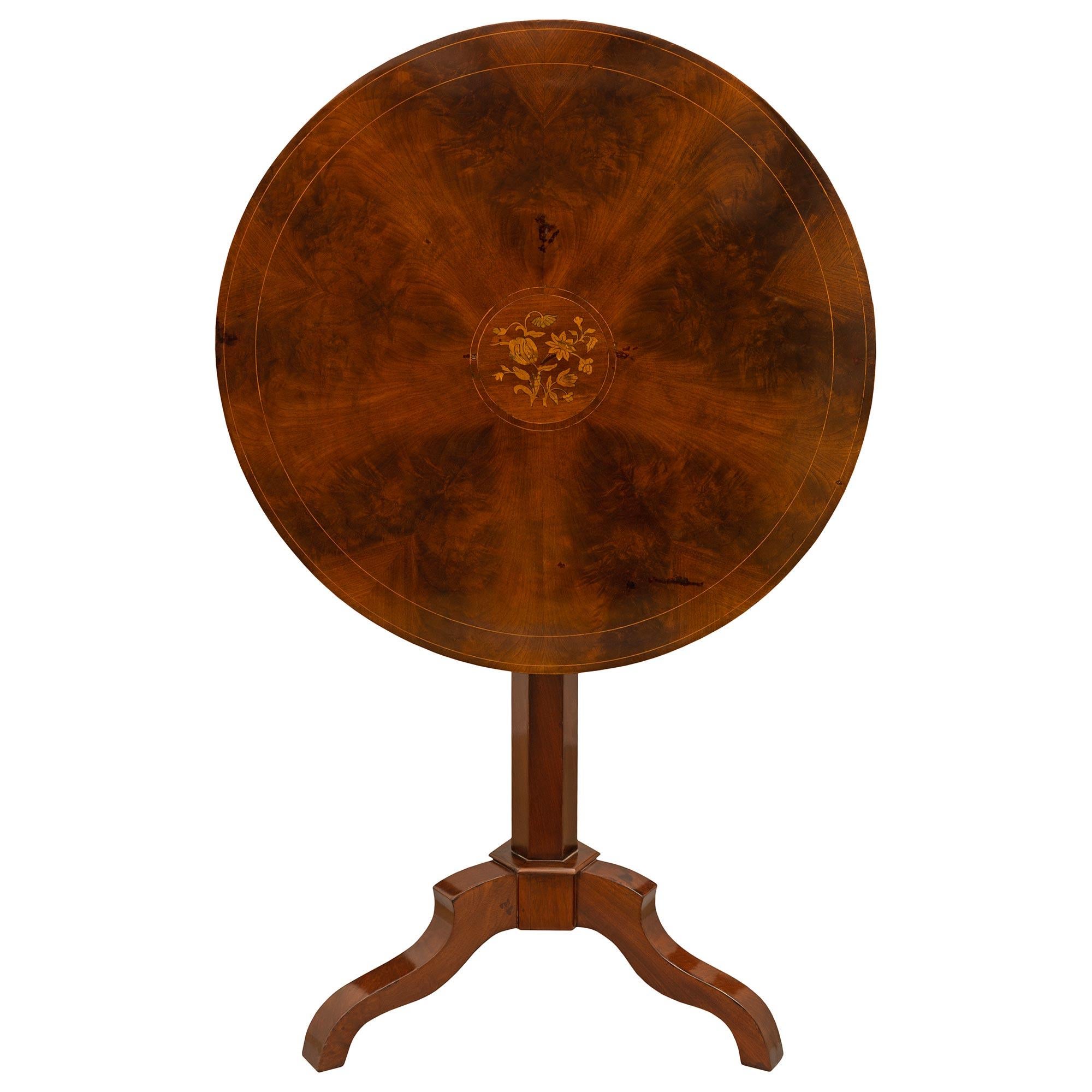Mahogany French 19th Century Charles X St. Tripod Side Table For Sale
