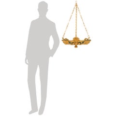 French 19th century Charles X st. Verdigris Bronze and Ormolu chandelier