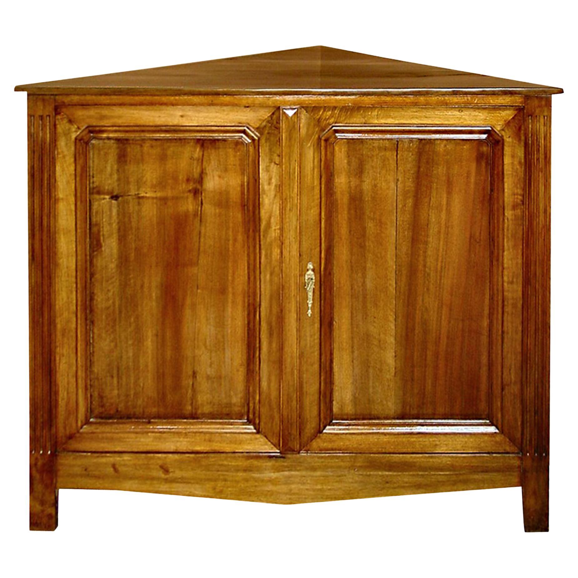 French 19th Century Cherry Corner Cabinet For Sale