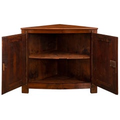 French 19th Century Cherry Corner Cabinet with Two Doors