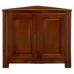 French 19th Century Cherry Corner Cabinet with Two Doors