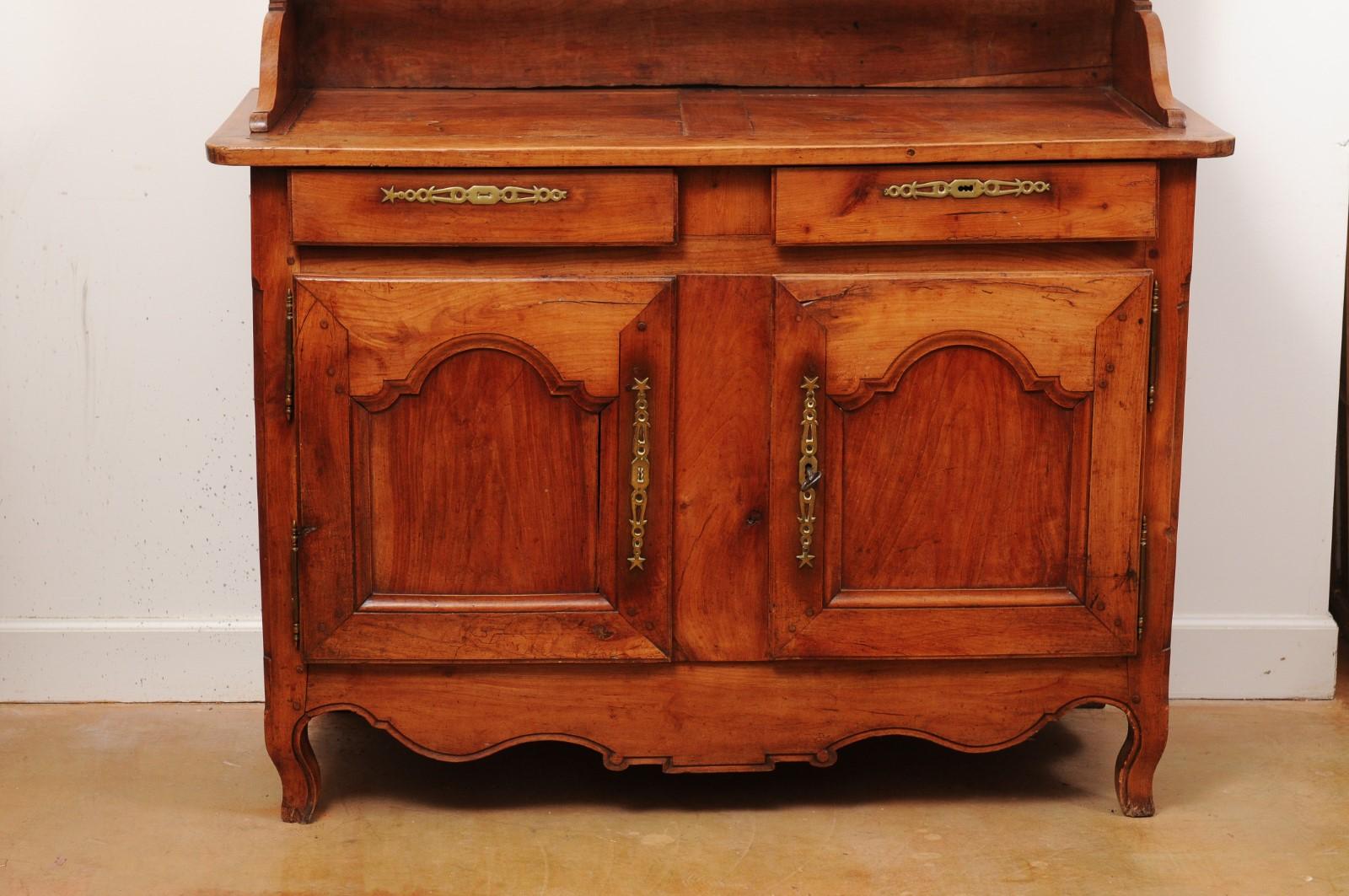 French 19th Century Cherry Vaisselier from the Charente Region with Finials 2