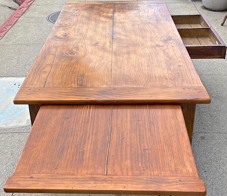 French 19th Century Cherrywood Coffee Table With Extension And One Side Drawer For Sale 10