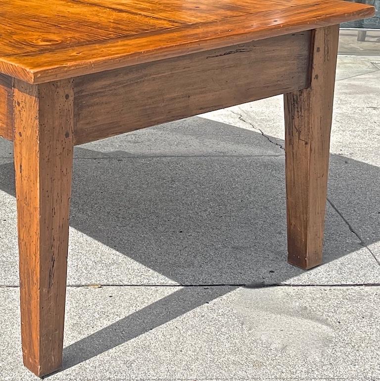 French 19th Century Cherrywood Coffee Table With Extension And One Side Drawer For Sale 1