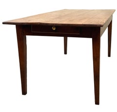 Table de cuisine et de salle à manger en châtaignier du 19ème siècle