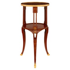 French 19th century Chinoiserie st Red Lacquered Rouge Griotte marble side table