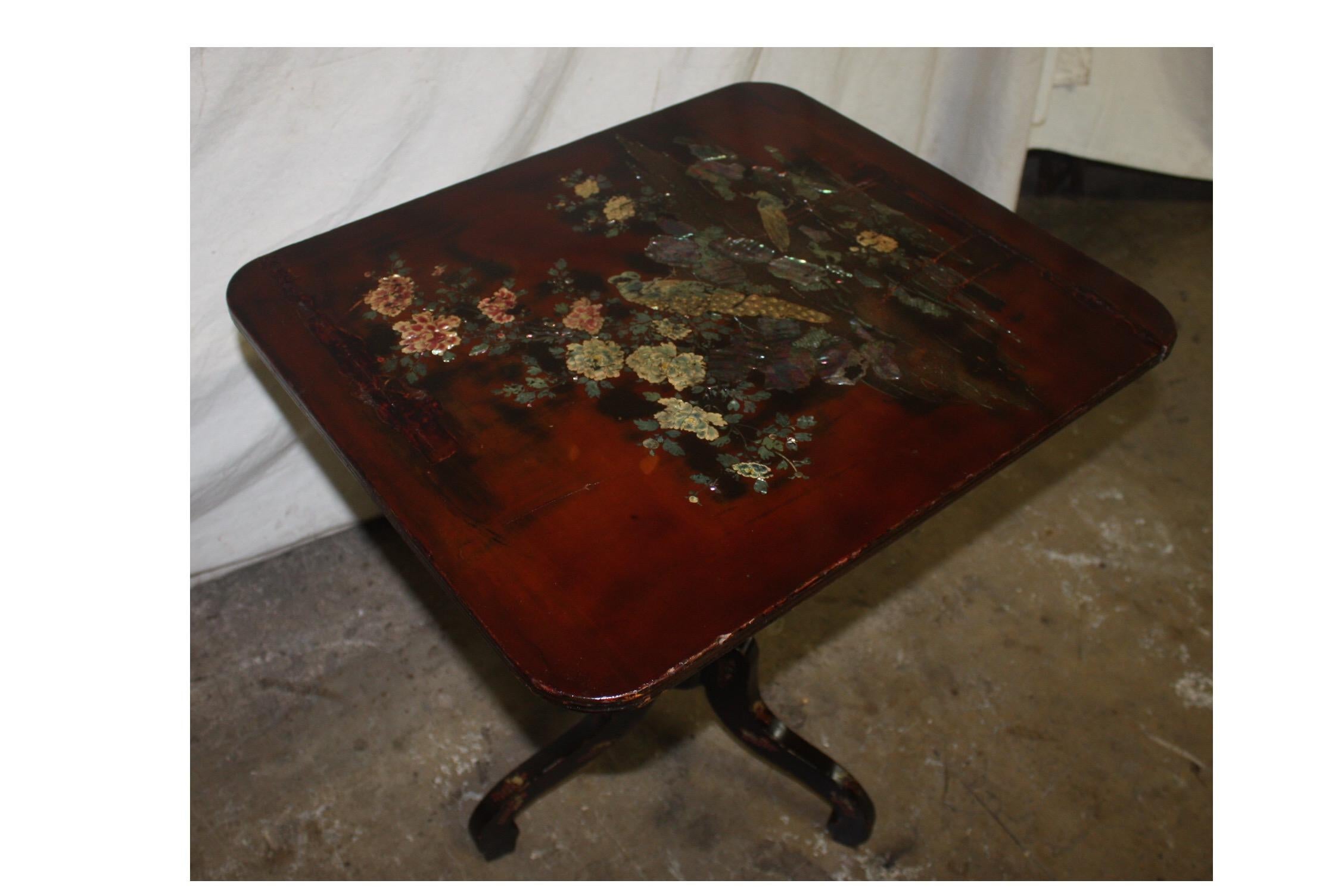 French 19th Century Chinoiserie Tilt-Top Table 4