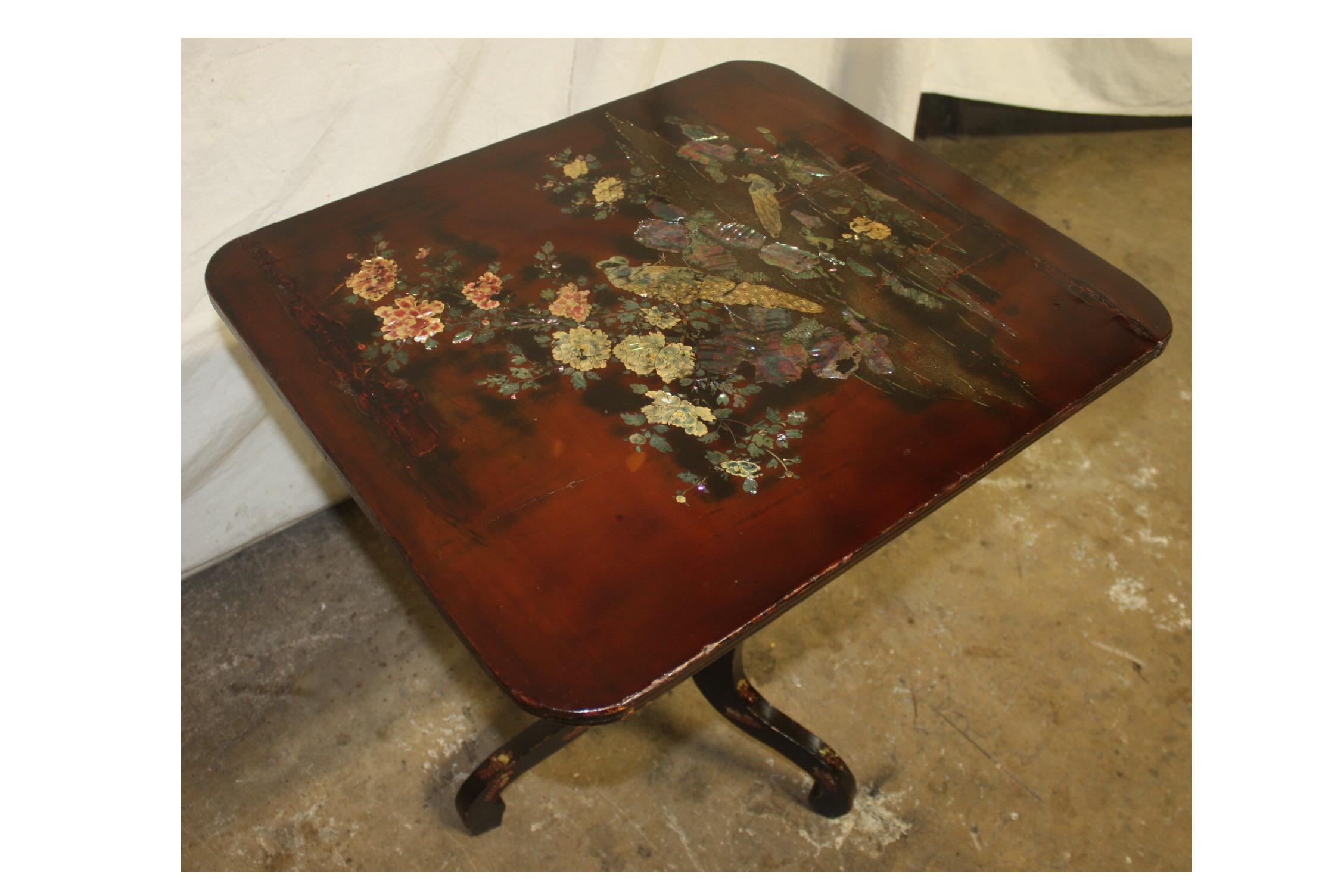 French 19th Century Chinoiserie Tilt-Top Table 5