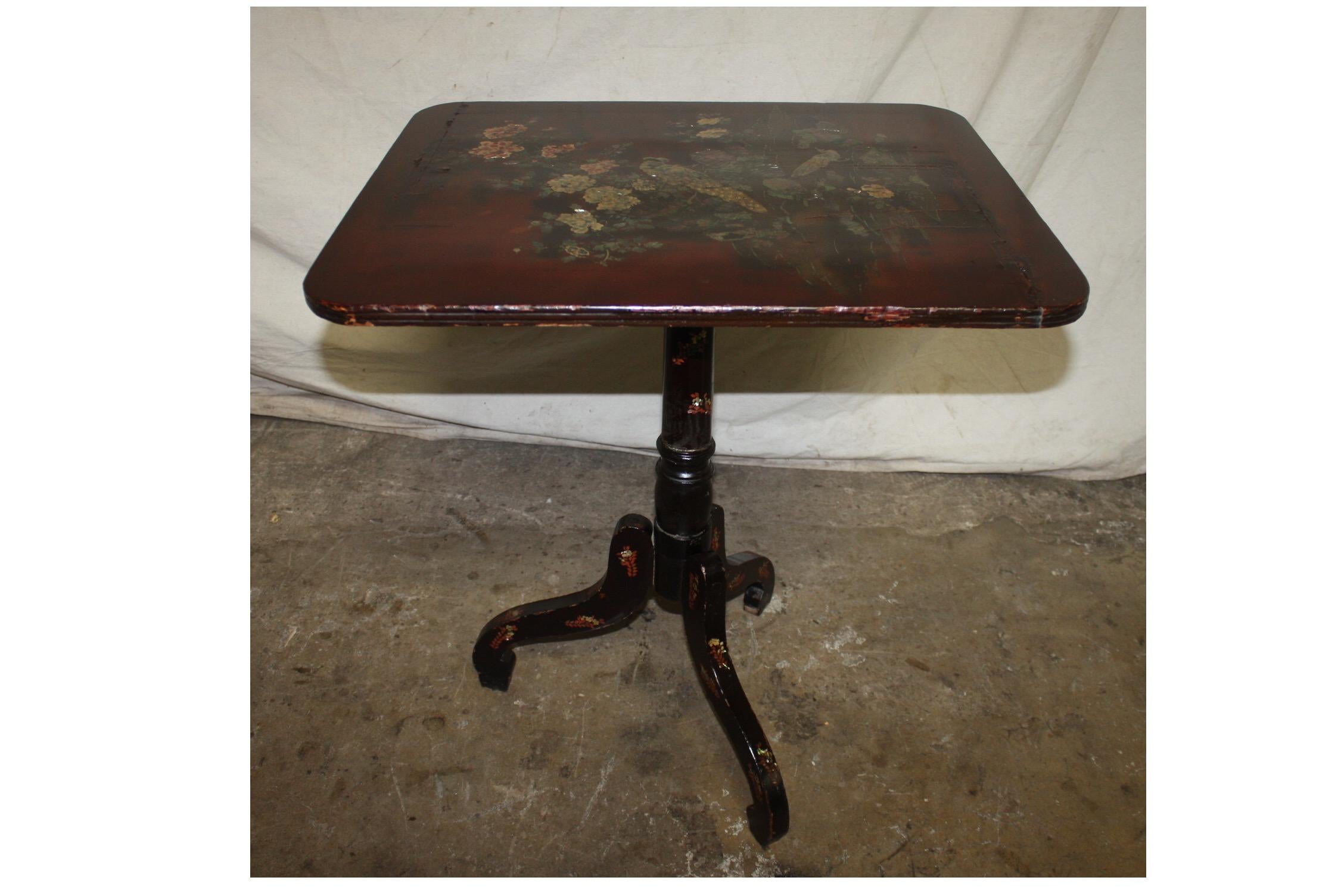 French 19th Century Chinoiserie Tilt-Top Table 2