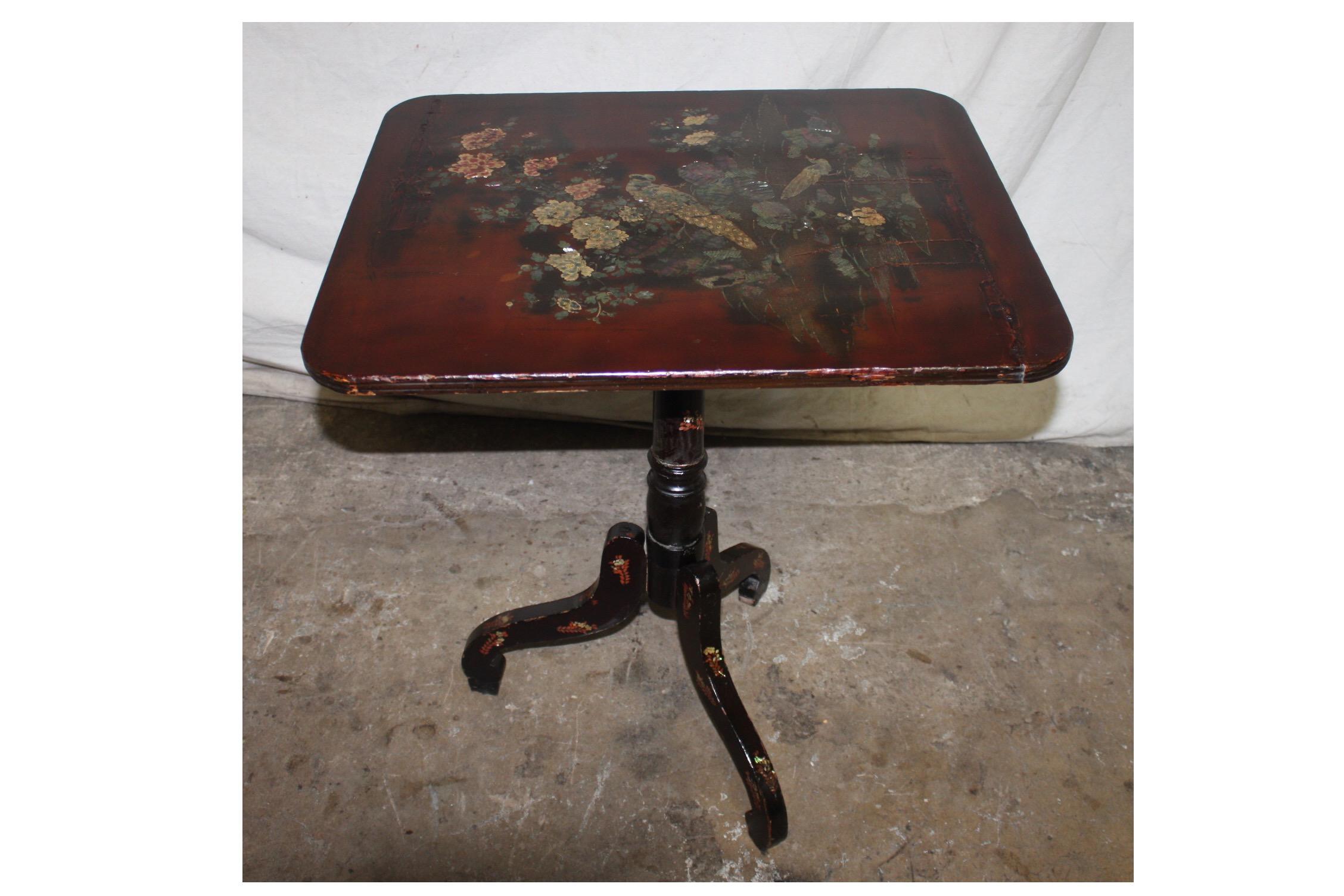 French 19th Century Chinoiserie Tilt-Top Table 3