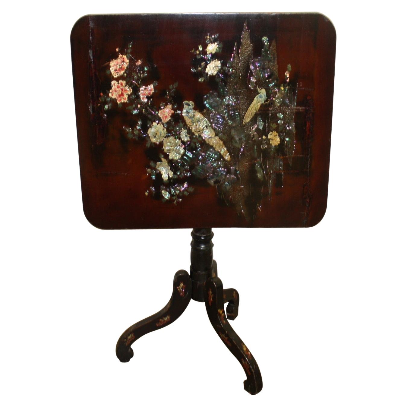 French 19th Century Chinoiserie Tilt-Top Table