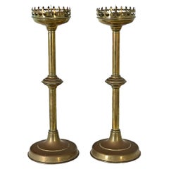 Antique French 19th Century Church Altar Candlesticks