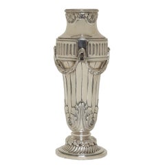 French 19th Century, circa 1880, Louis XVI St. Pair of Silvered Bronze Vases