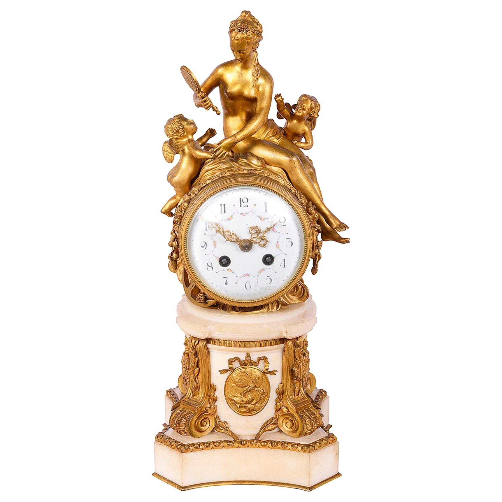 French 19th Century Classical Mantel Clock For Sale