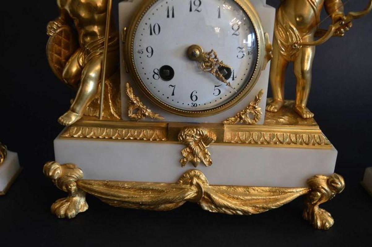 French 19th Century Clockset In Good Condition For Sale In Los Angeles, CA